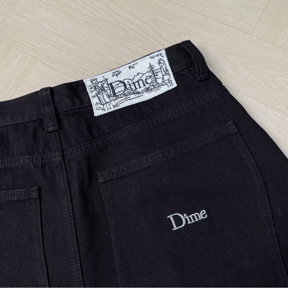 Dime Black Denim Jorts/shorts